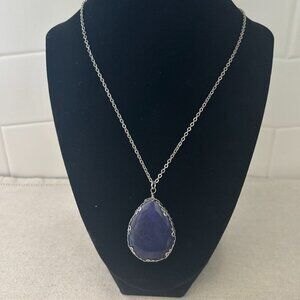 Indigo Blue Stone Pendant Necklace